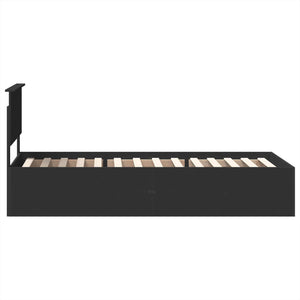 Σκελετός Κρεβατιού Μαύρο 75 x 190 cm Επεξεργασμένο Ξύλο