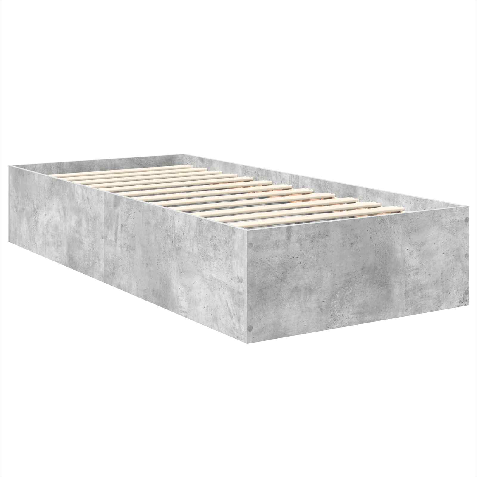 Σκελετός Κρεβατιού με κεφαλάρι Σκυρόδεμα Γκρι 75 x 190 cm