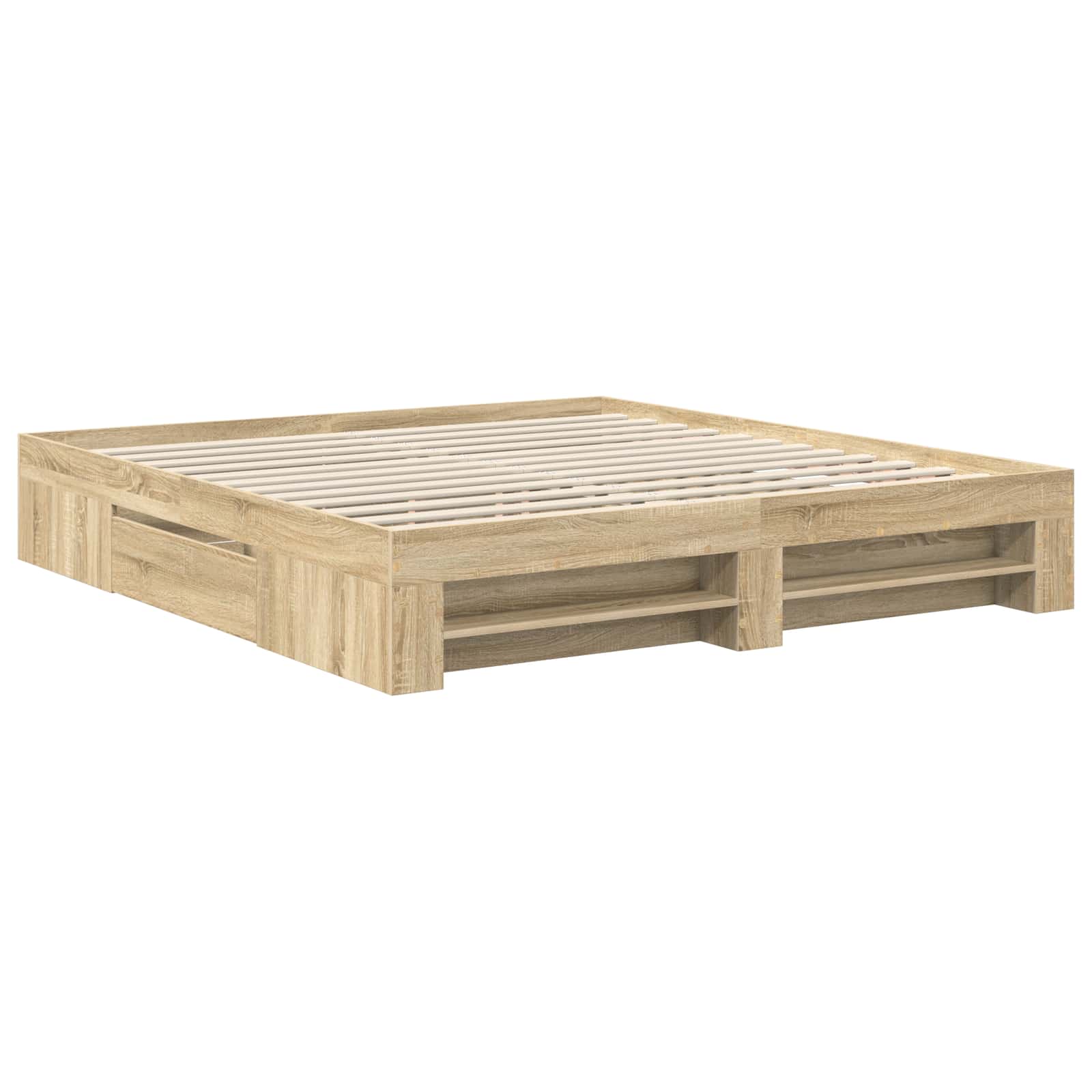 Σκελετός Κρεβατιού Δρύς Sonoma 200 x 200 cm Επεξεργασμένο ξύλο - Pakobazaar