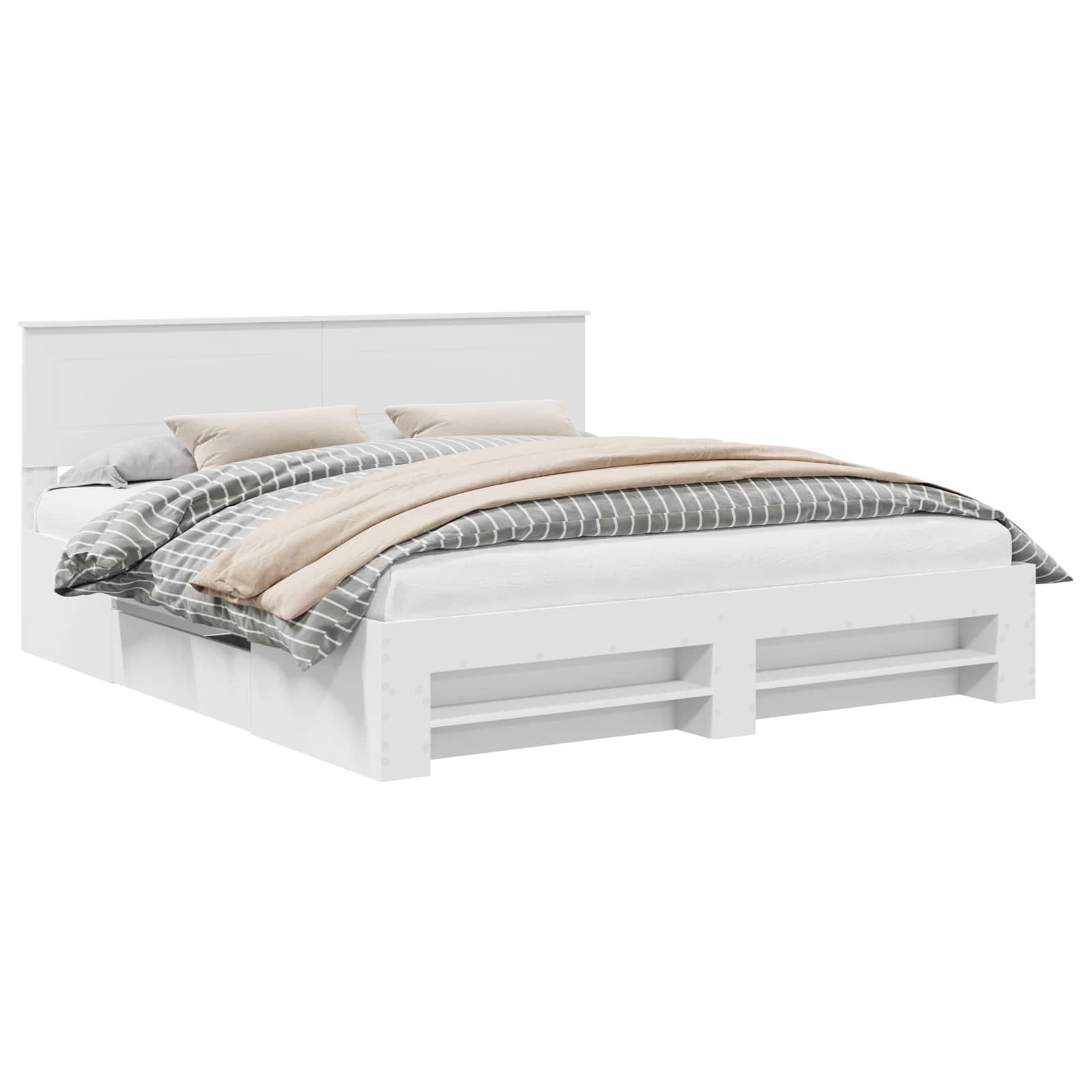 Σκελετός Κρεβατιού Λευκό 180 x 200 cm Επεξεργασμένο ξύλο