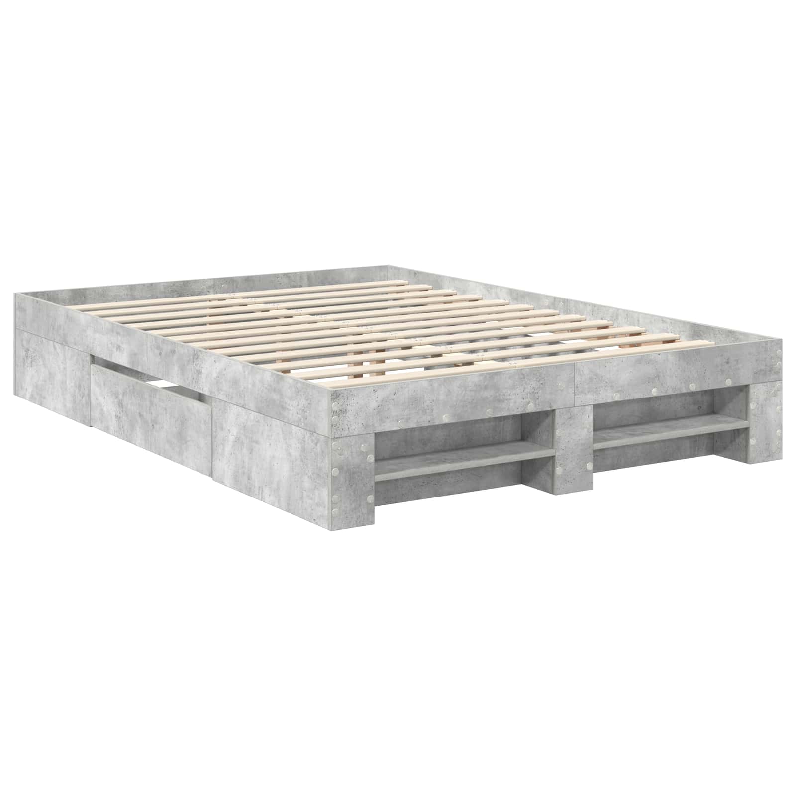 Σκελετός Κρεβατιού με κεφαλάρι Σκυρόδεμα Γκρι 160 x 200 cm