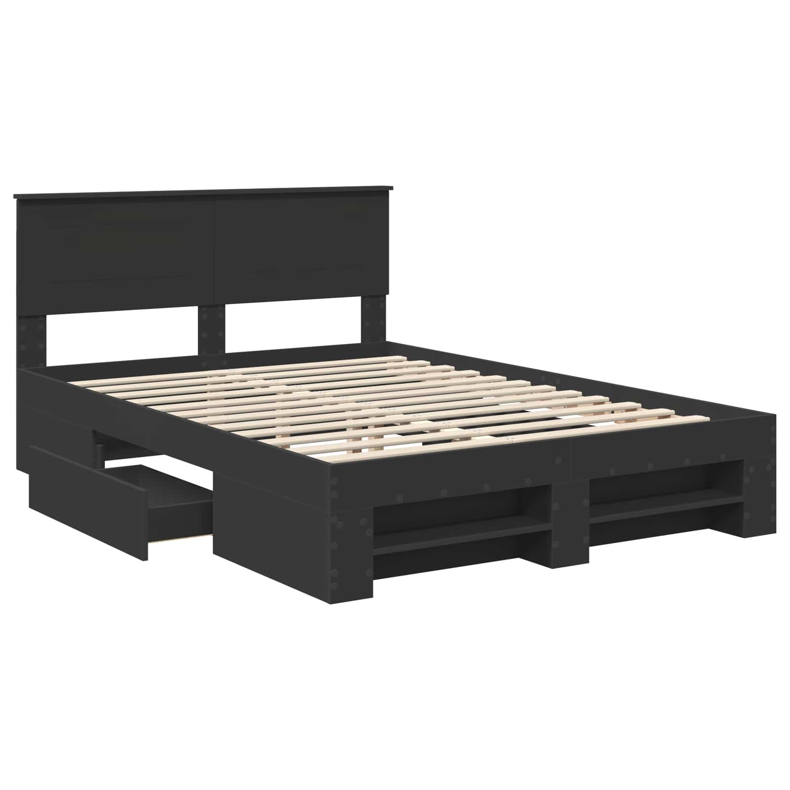 Σκελετός Κρεβατιού Μαύρο 150 x 200 cm Επεξεργασμένο ξύλο