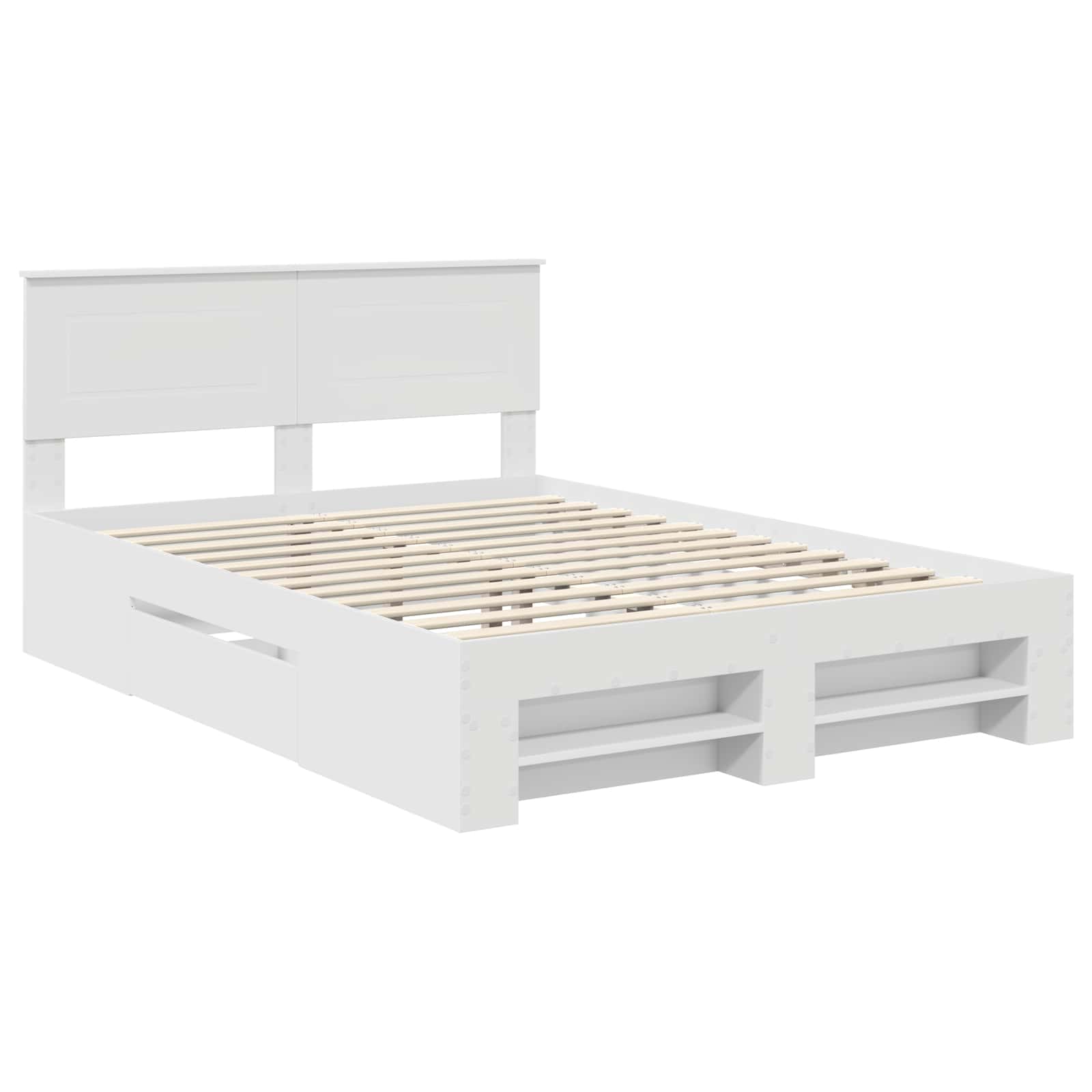 Σκελετός Κρεβατιού Λευκό 140 x 200 cm Επεξεργασμένο ξύλο - Pakobazaar