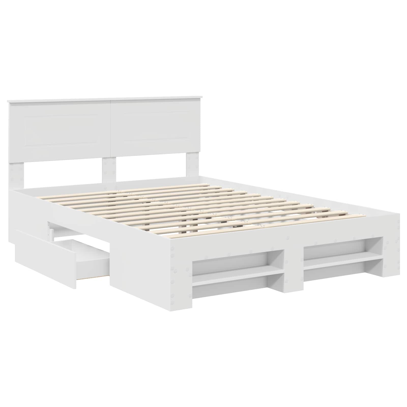 Σκελετός Κρεβατιού Λευκό 140 x 200 cm Επεξεργασμένο ξύλο - Pakobazaar