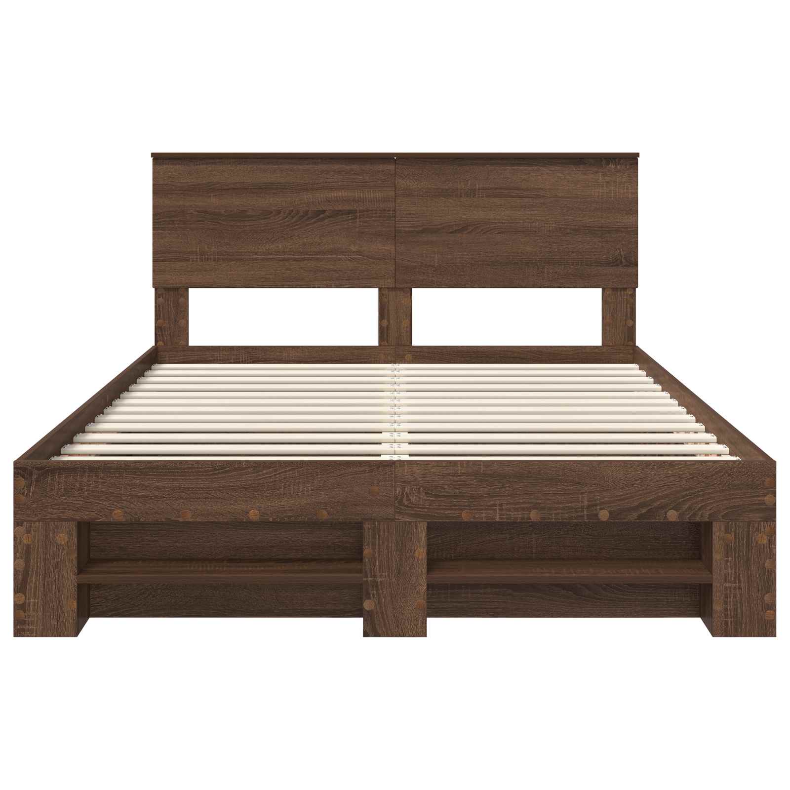 Σκελετός Κρεβατιού Καφέ δρυς 140 x 200 cm Επεξεργασμένο ξύλο