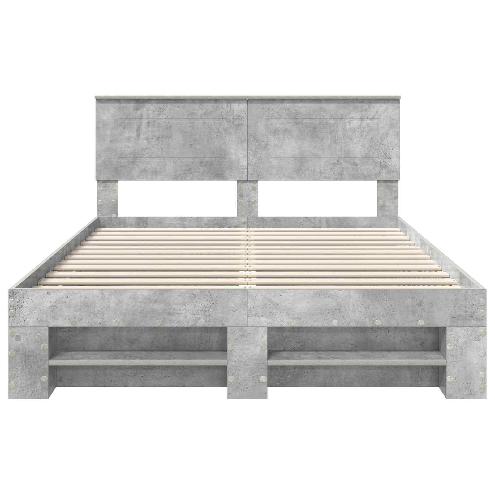 Σκελετός Κρεβατιού με κεφαλάρι Σκυρόδεμα Γκρι 140 x 200 cm