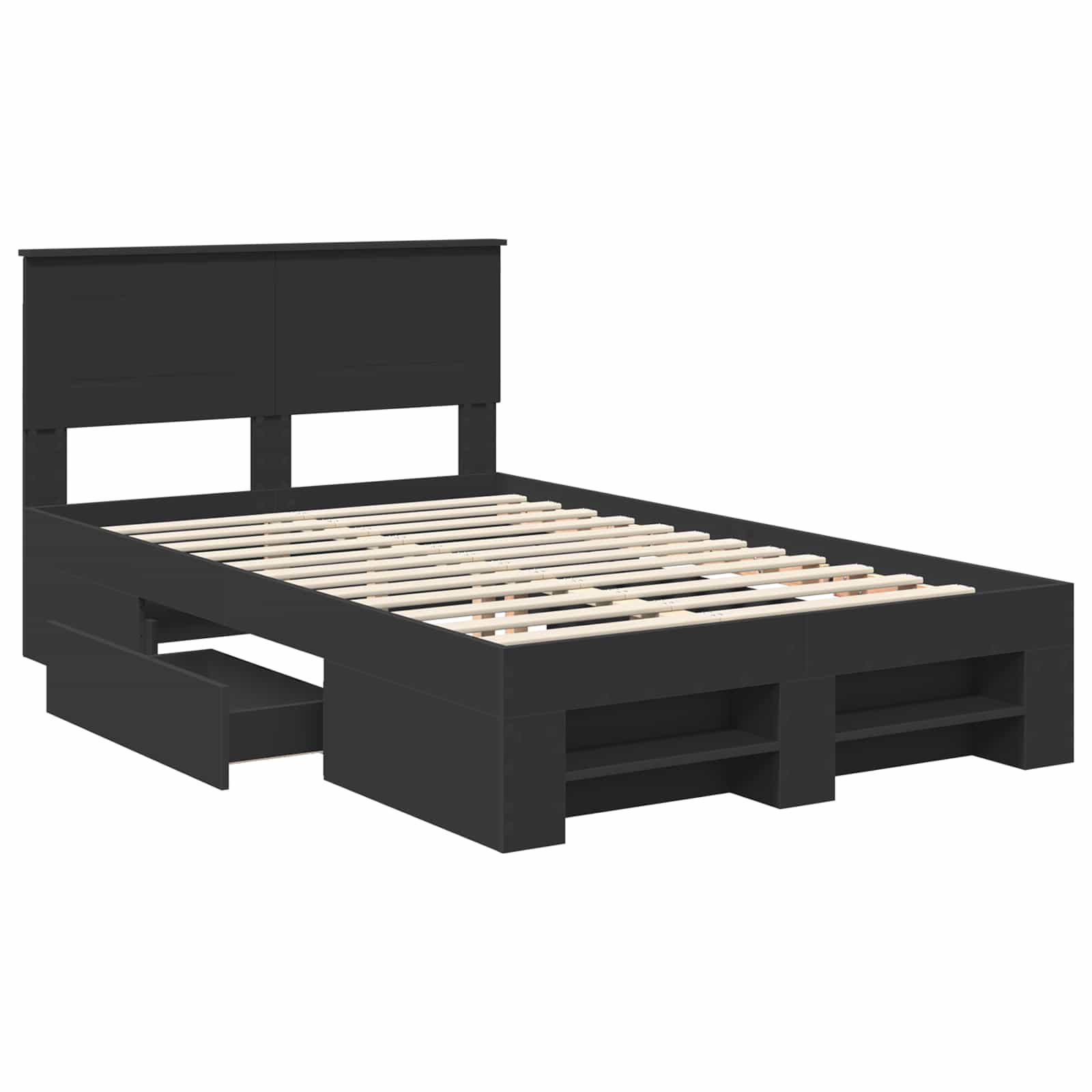 Σκελετός Κρεβατιού Μαύρο 137 x 203 εκ. Επεξεργασμένο ξύλο