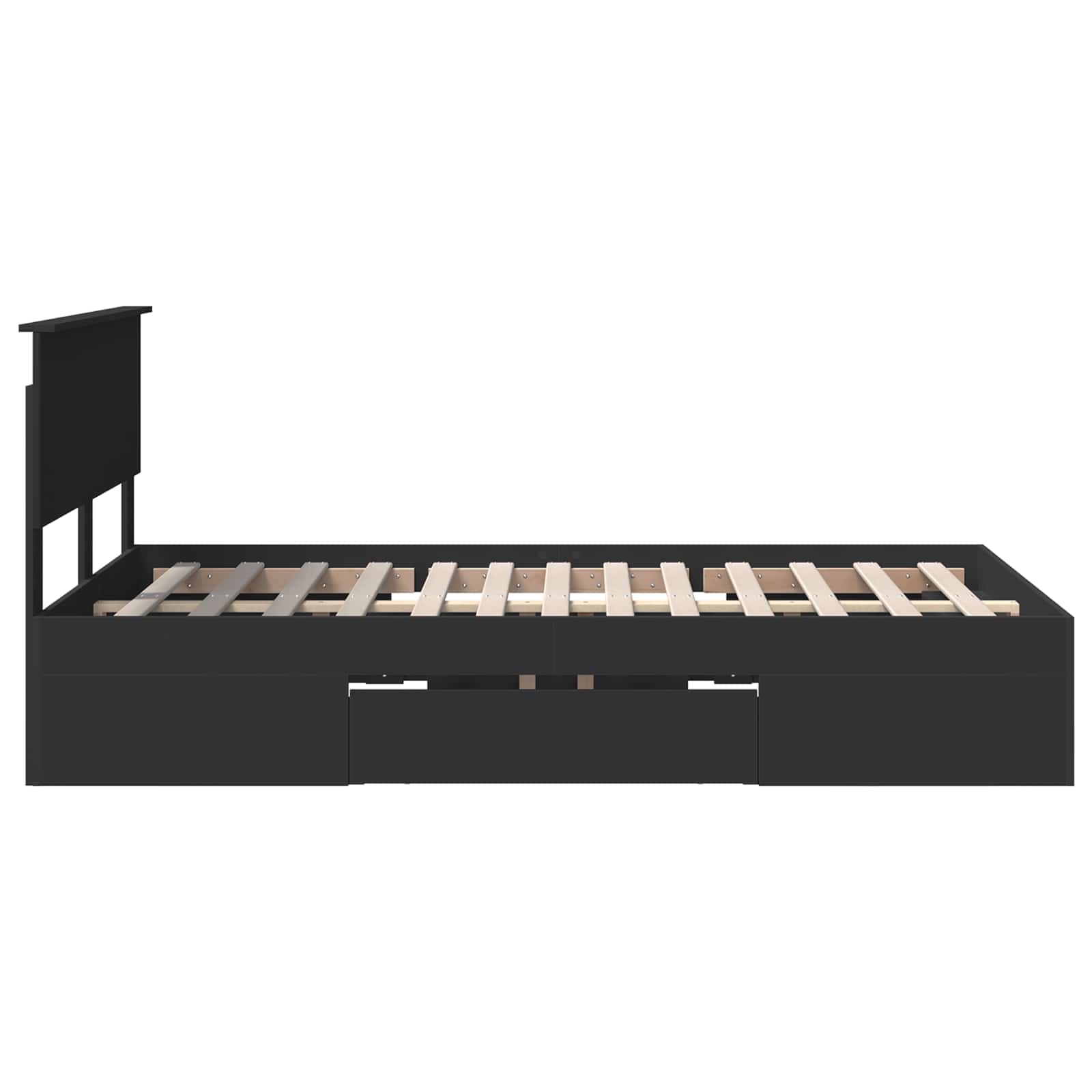 Σκελετός Κρεβατιού Μαύρο 137 x 203 εκ. Επεξεργασμένο ξύλο