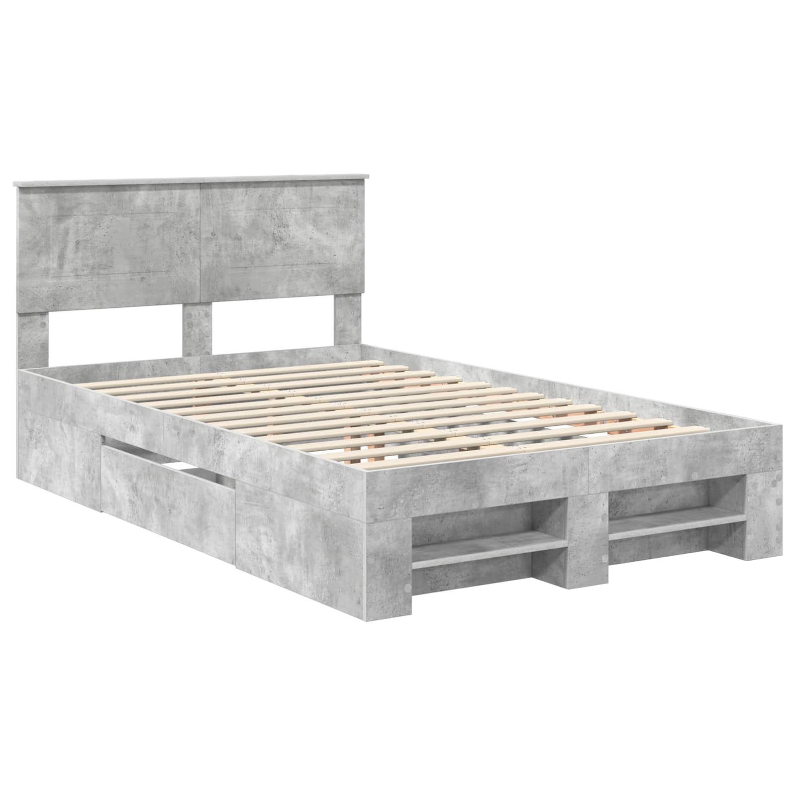 Σκελετός Κρεβατιού με κεφαλάρι Σκυρόδεμα Γκρι 137 x 203 εκ.