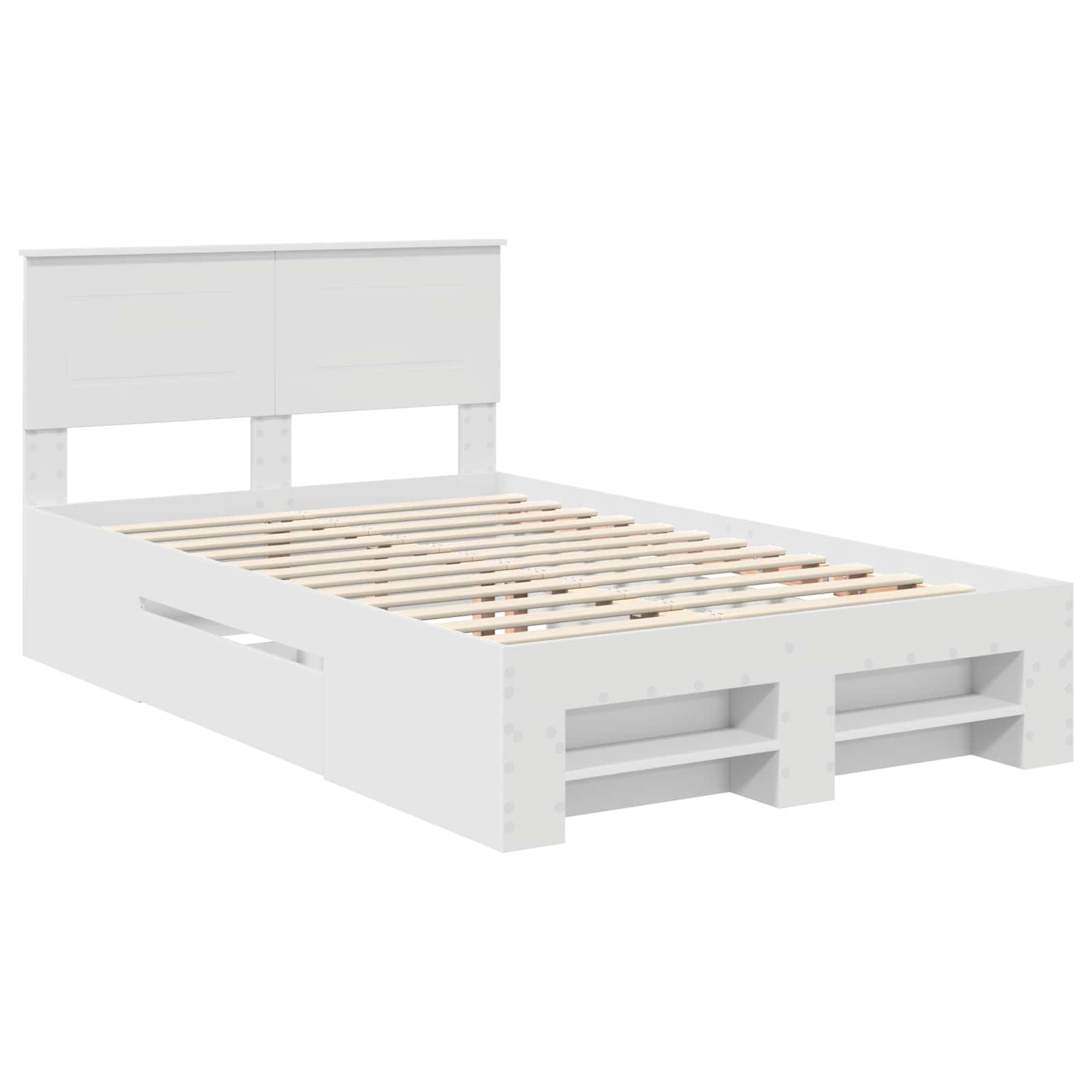 Σκελετός Κρεβατιού Λευκό 120 x 200 cm Επεξεργασμένο ξύλο - Pakobazaar