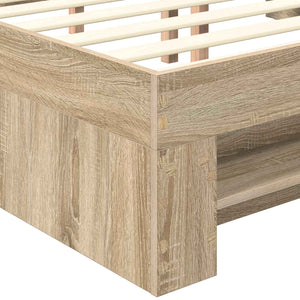 Σκελετός Κρεβατιού Δρύς Sonoma 120 x 200 cm Επεξεργασμένο Ξύλο