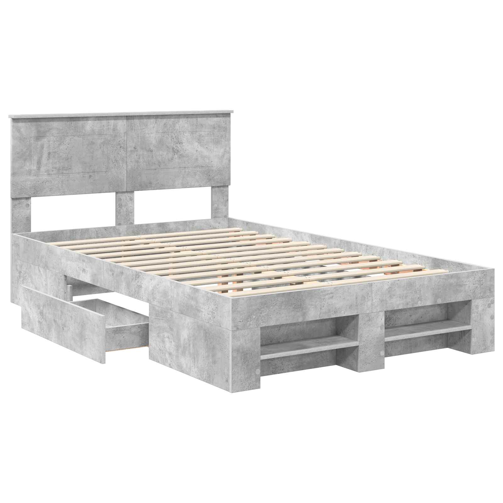 Σκελετός Κρεβατιού με κεφαλάρι Σκυρόδεμα Γκρι 120 x 200 cm