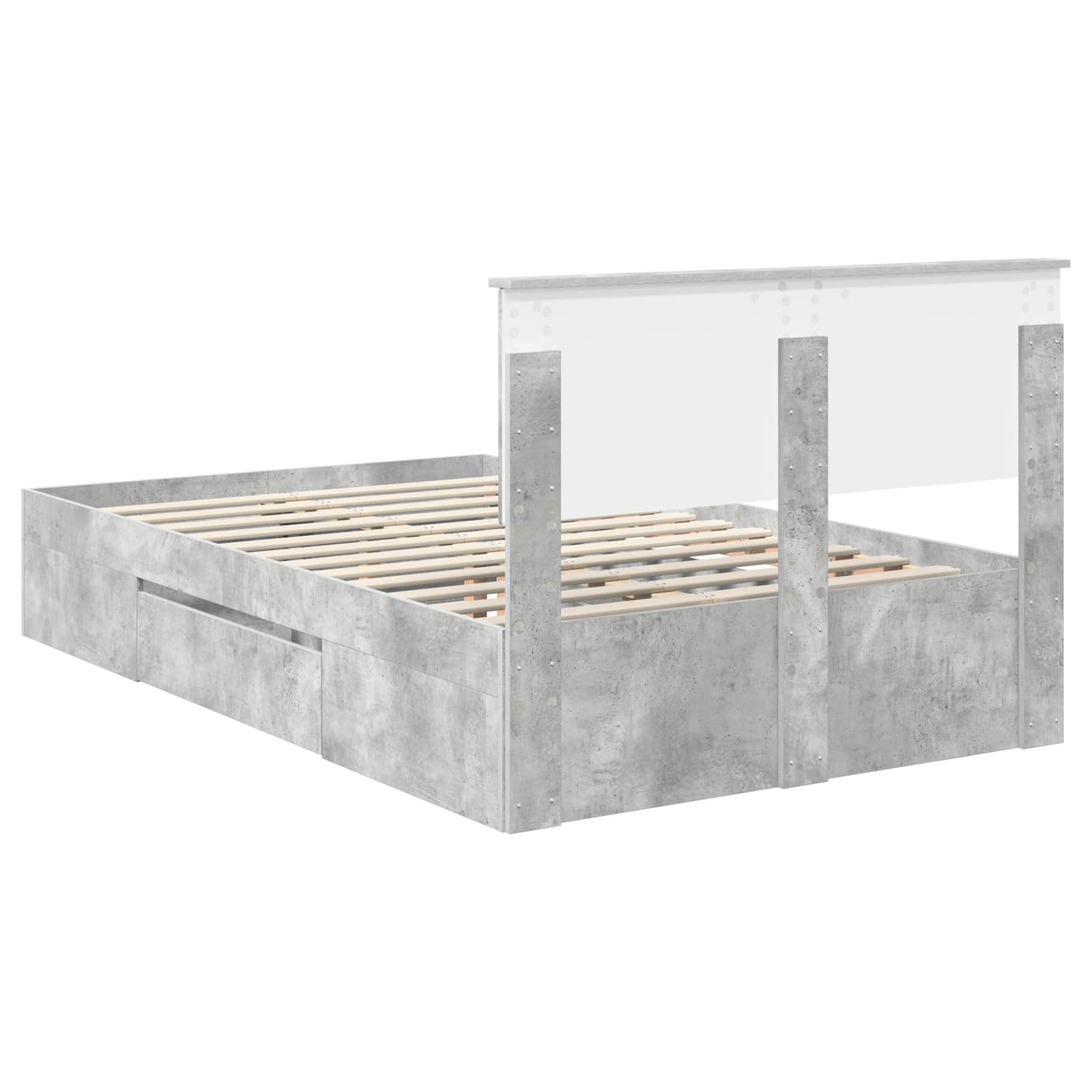 Σκελετός Κρεβατιού με κεφαλάρι Σκυρόδεμα Γκρι 120 x 200 cm
