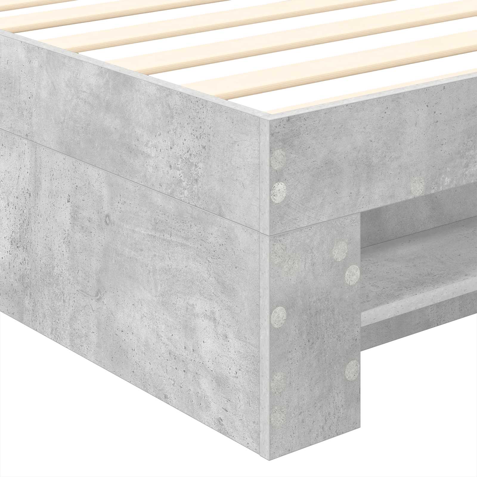 Σκελετός Κρεβατιού με κεφαλάρι Σκυρόδεμα Γκρι 90 x 200 cm