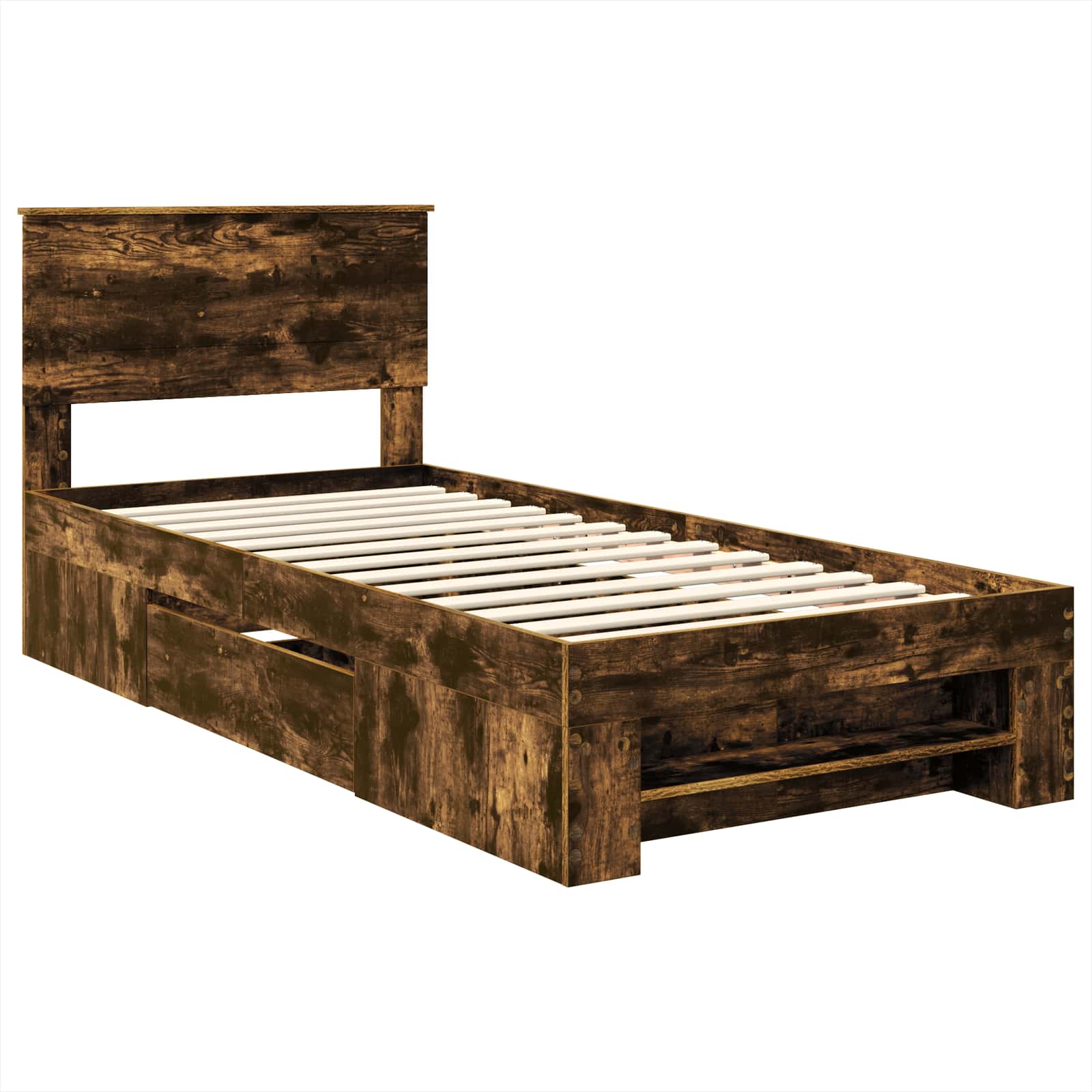 Σκελετός Κρεβατιού Καπνιστό Δρύς 90 x 200 cm Επεξεργασμένο ξύλο