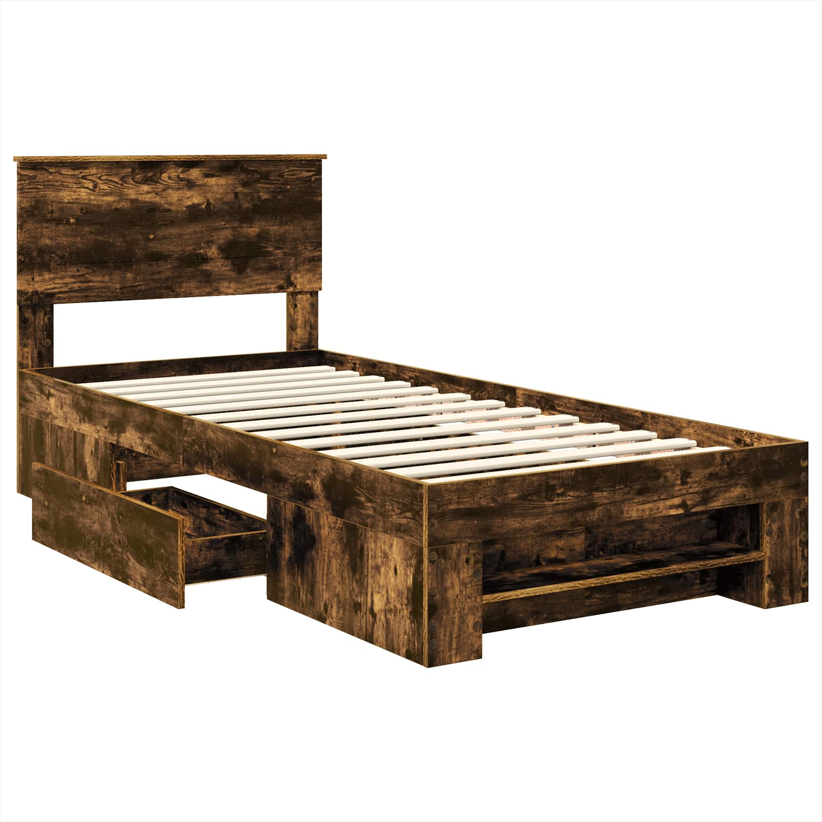 Σκελετός Κρεβατιού Καπνιστό Δρύς 90 x 200 cm Επεξεργασμένο ξύλο