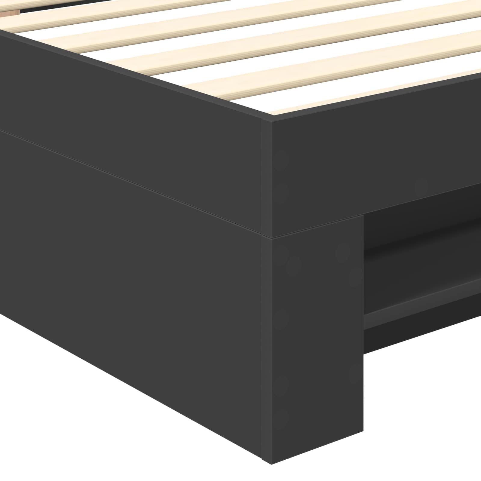 Σκελετός Κρεβατιού Μαύρο 80 x 200 cm Επεξεργασμένο ξύλο