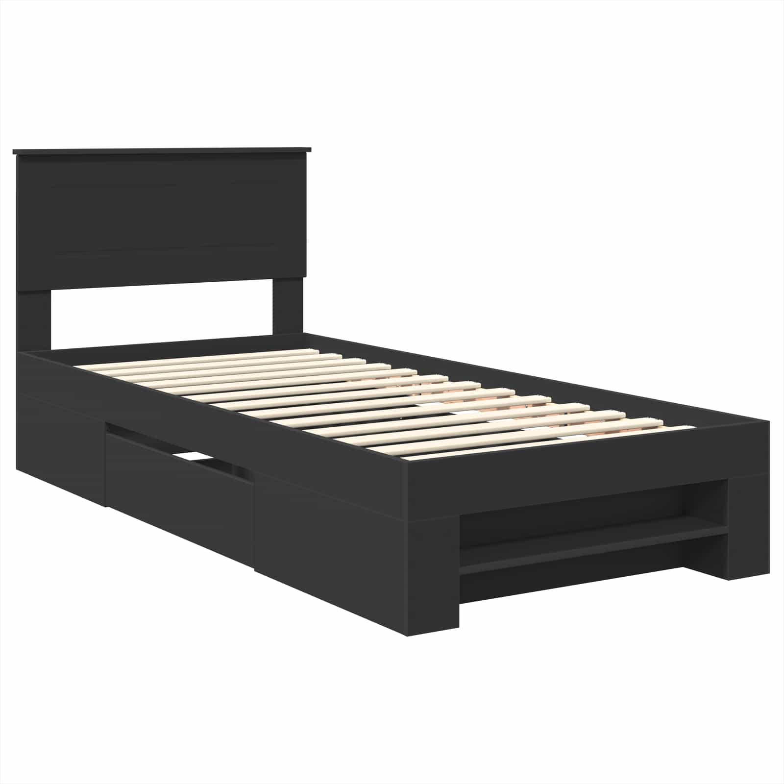 Σκελετός Κρεβατιού Μαύρο 80 x 200 cm Επεξεργασμένο ξύλο