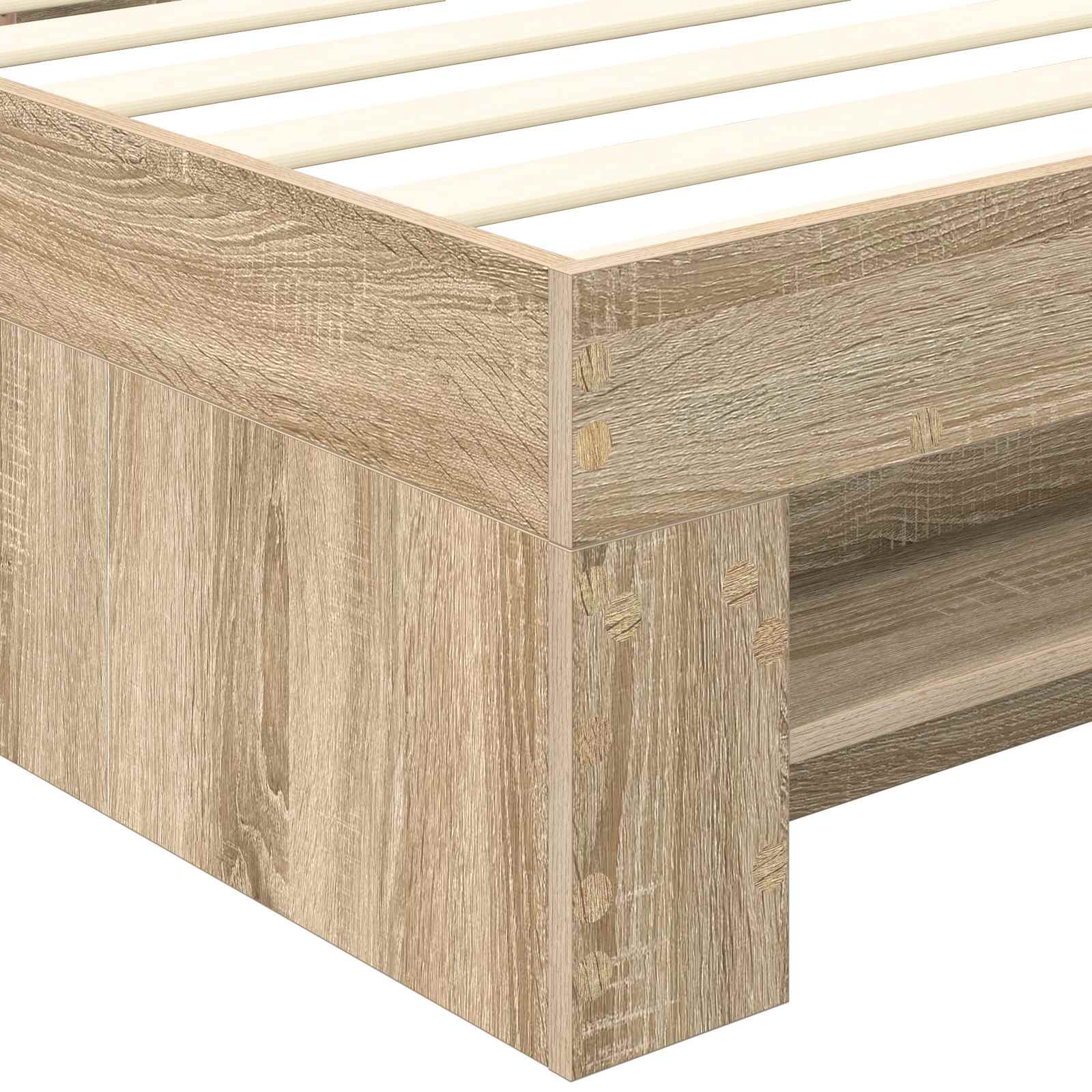 Σκελετός Κρεβατιού Δρύς Sonoma 80 x 200 cm Επεξεργασμένο ξύλο