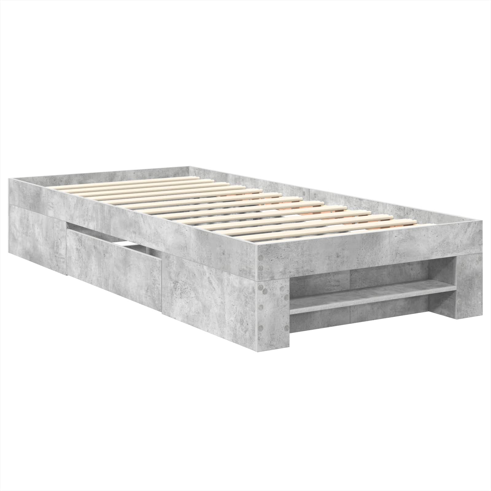 Σκελετός Κρεβατιού με κεφαλάρι Σκυρόδεμα Γκρι 80 x 200 cm