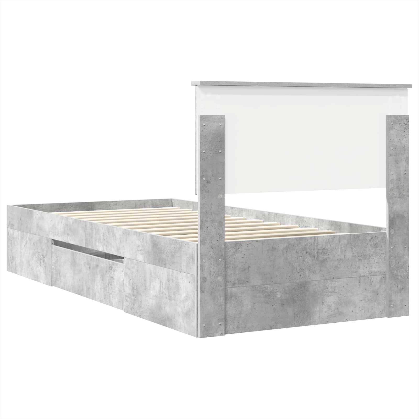 Σκελετός Κρεβατιού με κεφαλάρι Σκυρόδεμα Γκρι 80 x 200 cm