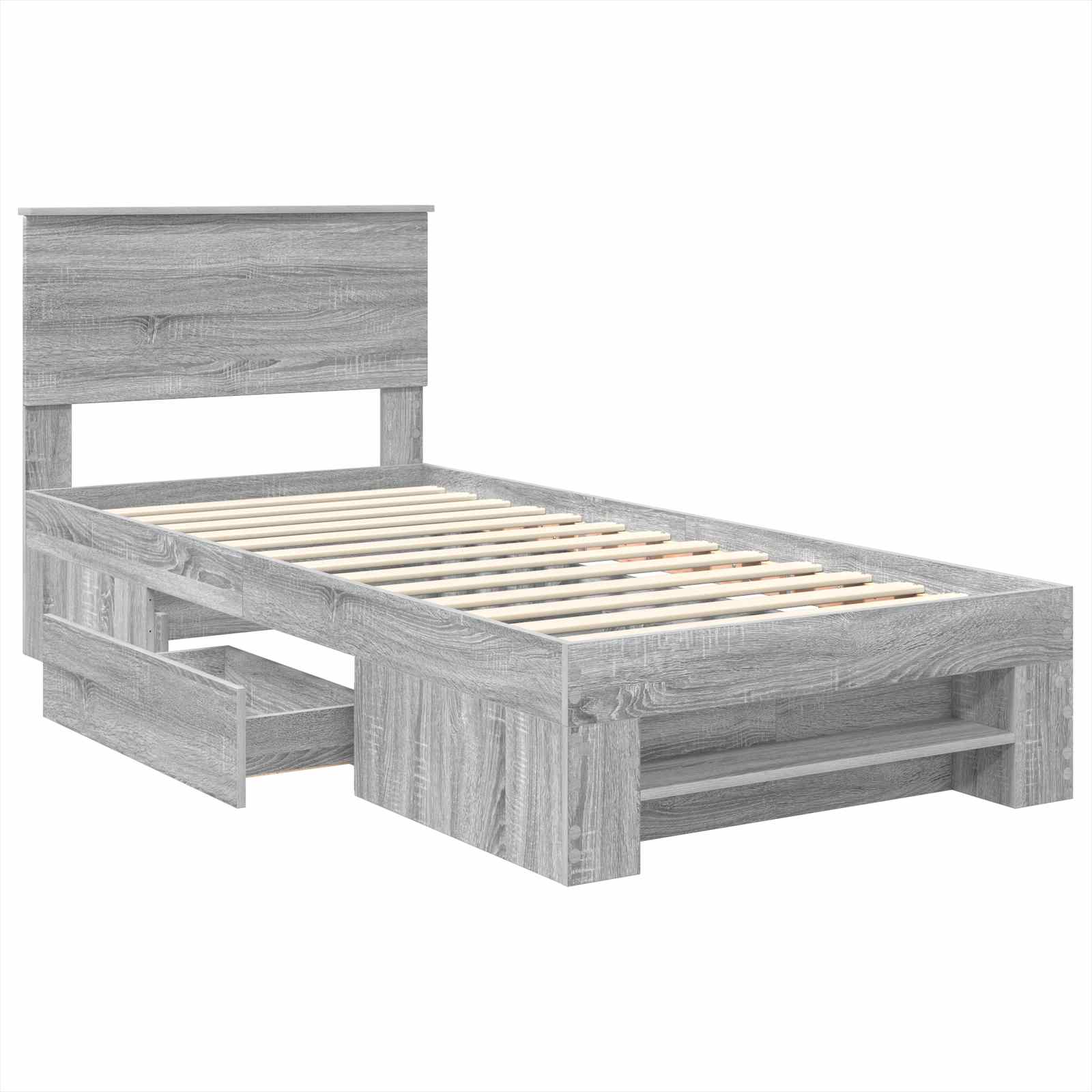 Σκελετός Κρεβατιού Γκρίζο Σονομα 80 x 200 cm Επεξεργασμένο ξύλο