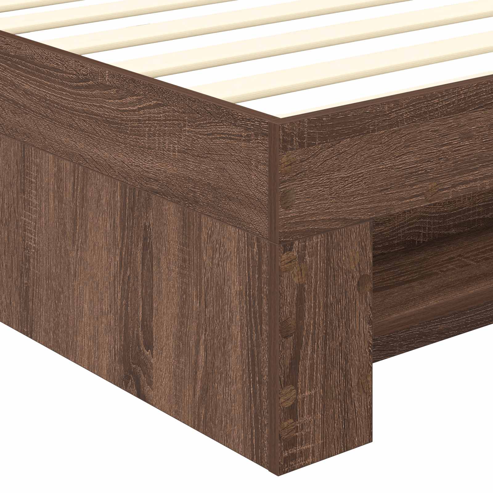 Σκελετός Κρεβατιού Καφέ δρυς 80 x 200 cm Επεξεργασμένο ξύλο