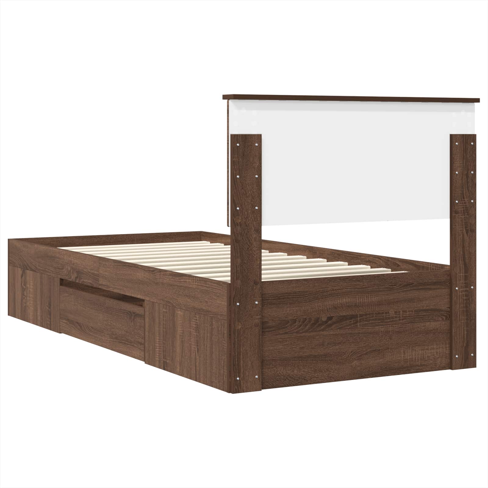 Σκελετός Κρεβατιού Καφέ δρυς 80 x 200 cm Επεξεργασμένο ξύλο