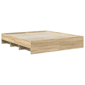 Σκελετός Κρεβατιού Δρύς Sonoma 200 x 200 cm Επεξεργασμένο Ξύλο