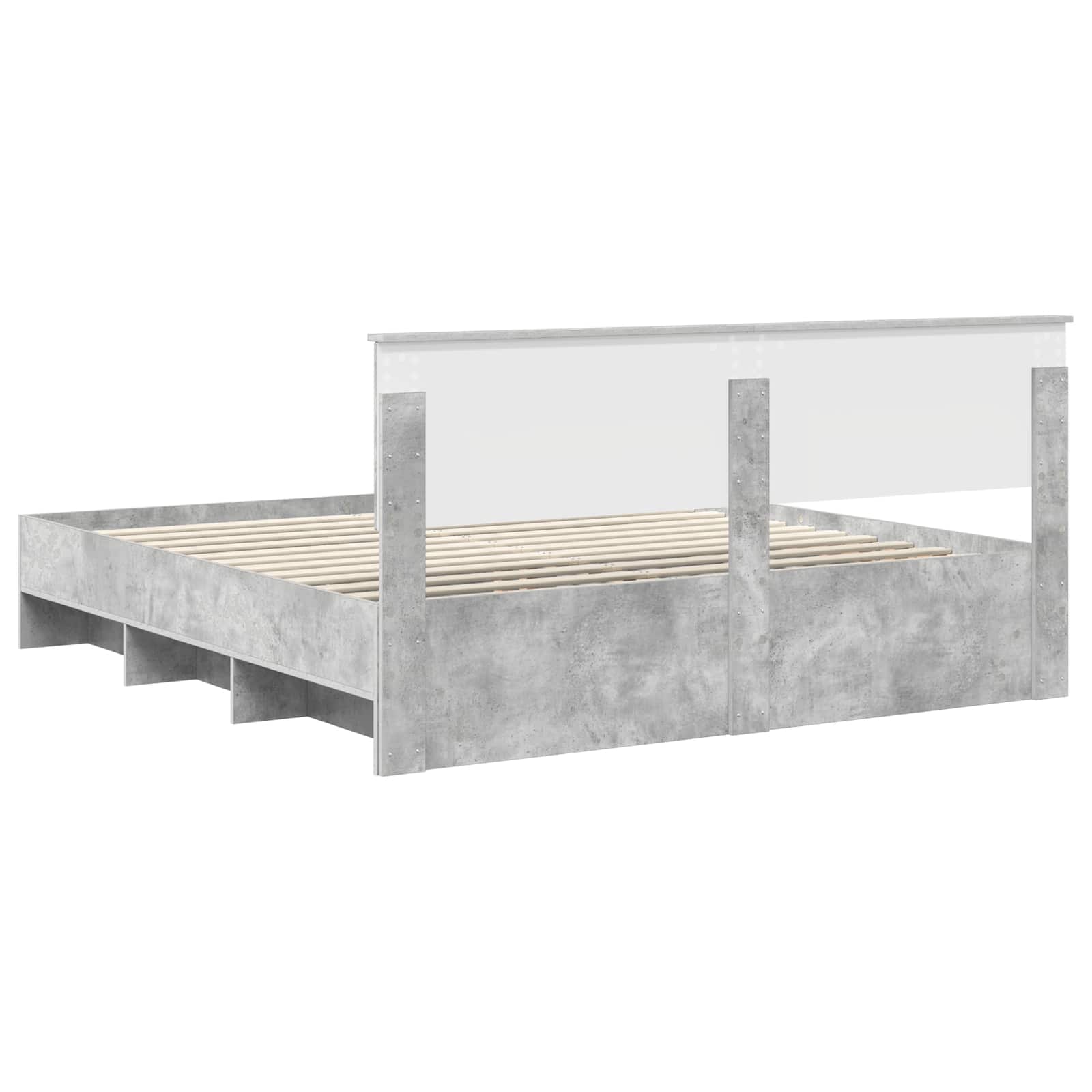 Σκελετός Κρεβατιού με κεφαλάρι Σκυρόδεμα Γκρι 200 x 200 cm
