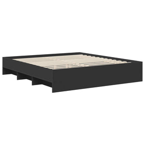 Σκελετός Κρεβατιού Μαύρο 180 x 200 cm Επεξεργασμένο Ξύλο