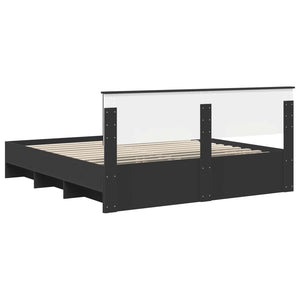 Σκελετός Κρεβατιού Μαύρο 180 x 200 cm Επεξεργασμένο Ξύλο