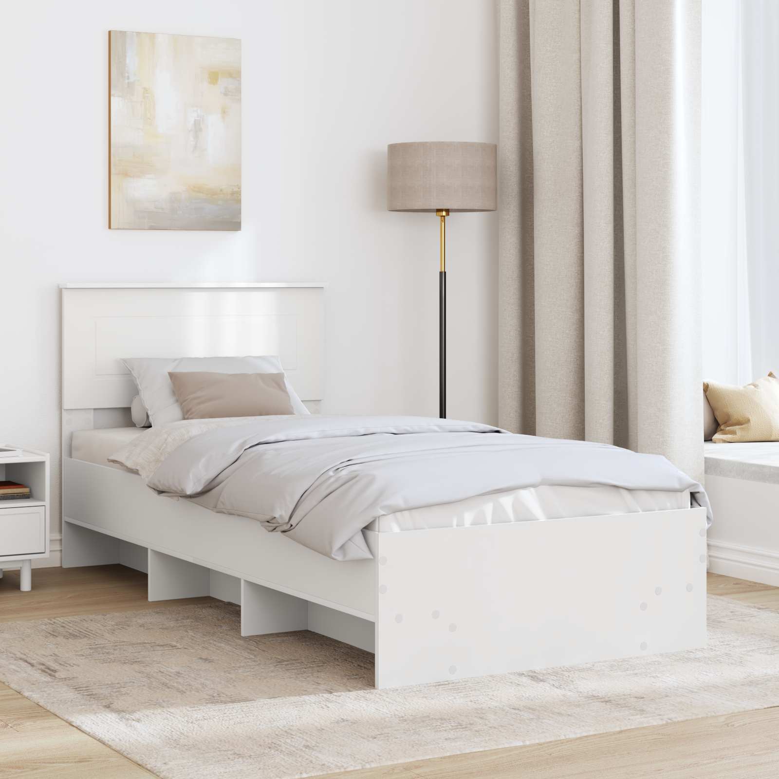 Σκελετός Κρεβατιού Λευκό 90 x 200 cm Επεξεργασμένο ξύλο