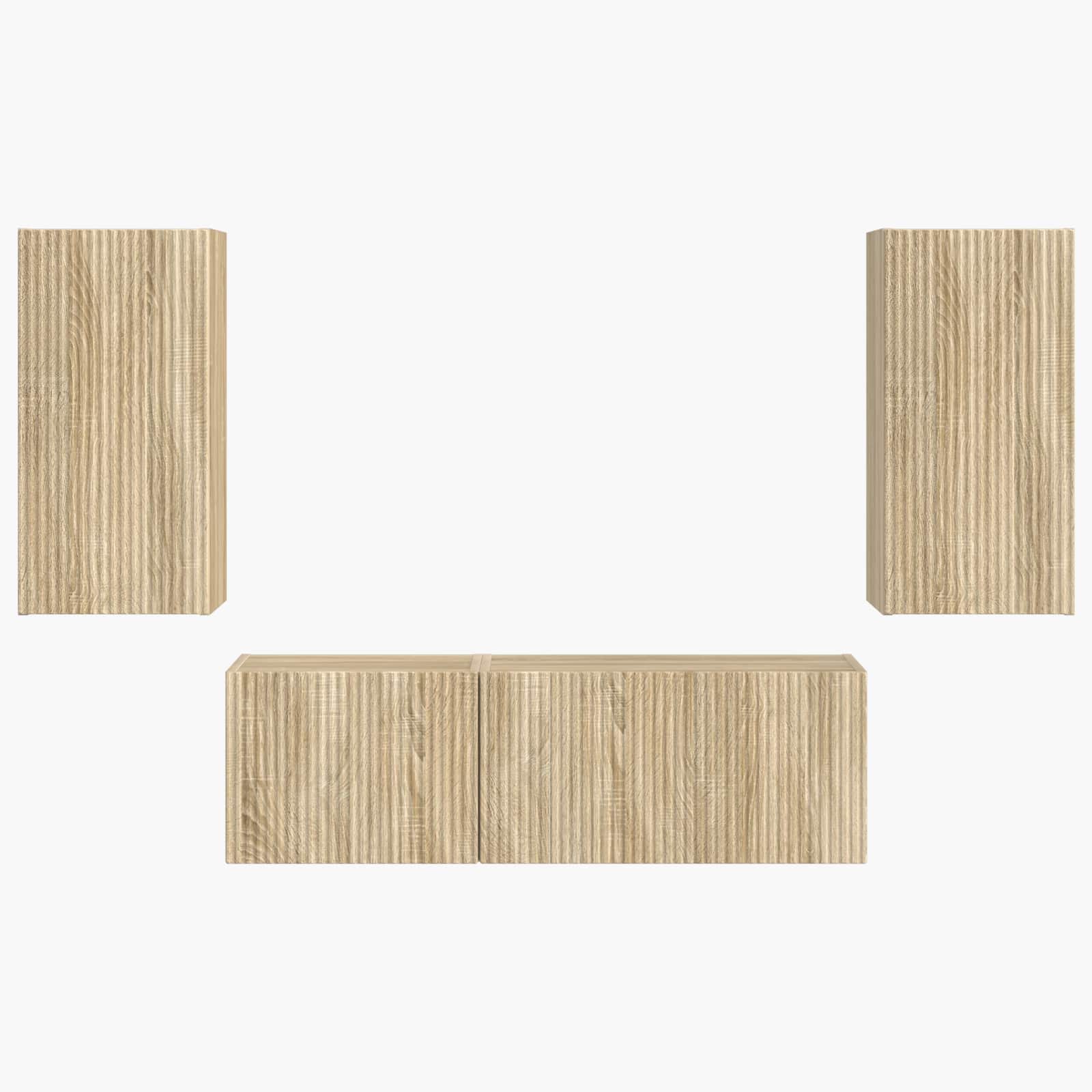 Σετ τοίχου για τηλεόραση 4 pcs Δρύς Sonoma Επεξεργασμένο ξύλο