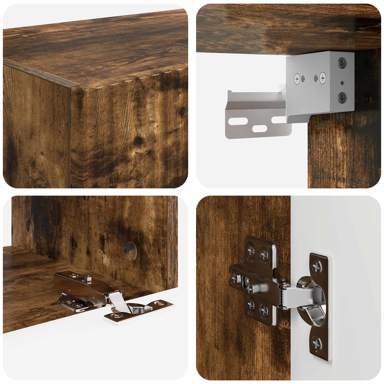 Σετ τοίχου για τηλεόραση 4 pcs Καπνιστό Δρύς Επεξεργασμένο ξύλο