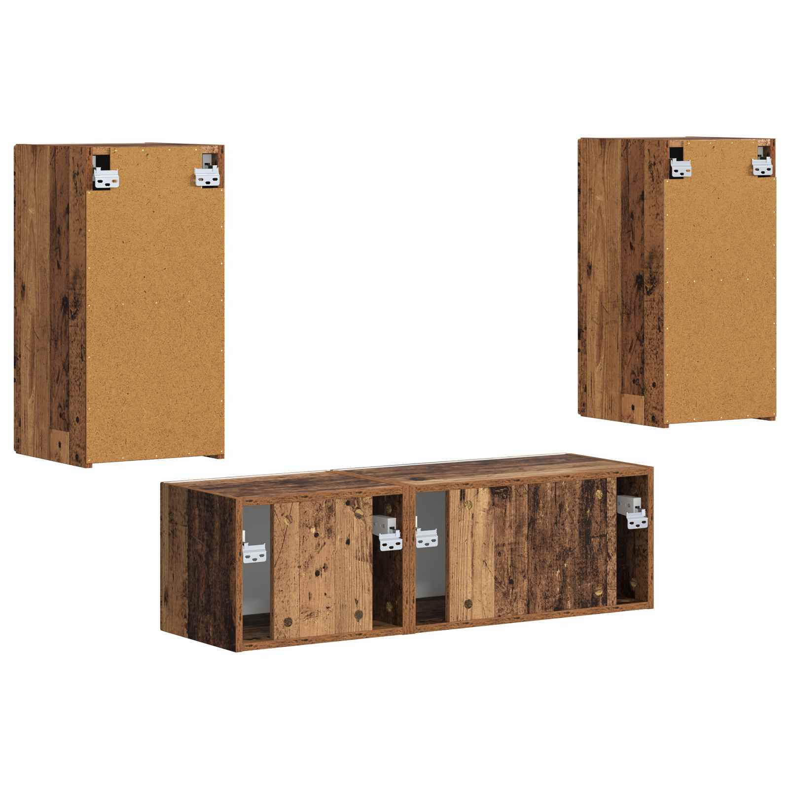 Σετ τοίχου για τηλεόραση 4 pcs Παλιό ξύλο Επεξεργασμένο ξύλο