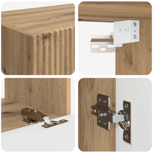 Σετ τοίχου για τηλεόραση 4 pcs Artisan Oak Επεξεργασμένο ξύλο - Pakobazaar