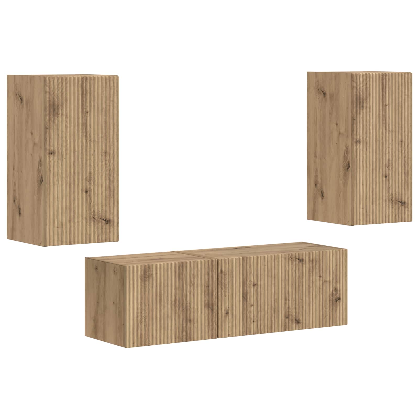 Σετ τοίχου για τηλεόραση 4 pcs Artisan Oak Επεξεργασμένο ξύλο