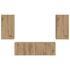 Σετ τοίχου για τηλεόραση 4 pcs Artisan Oak Επεξεργασμένο ξύλο - Pakobazaar