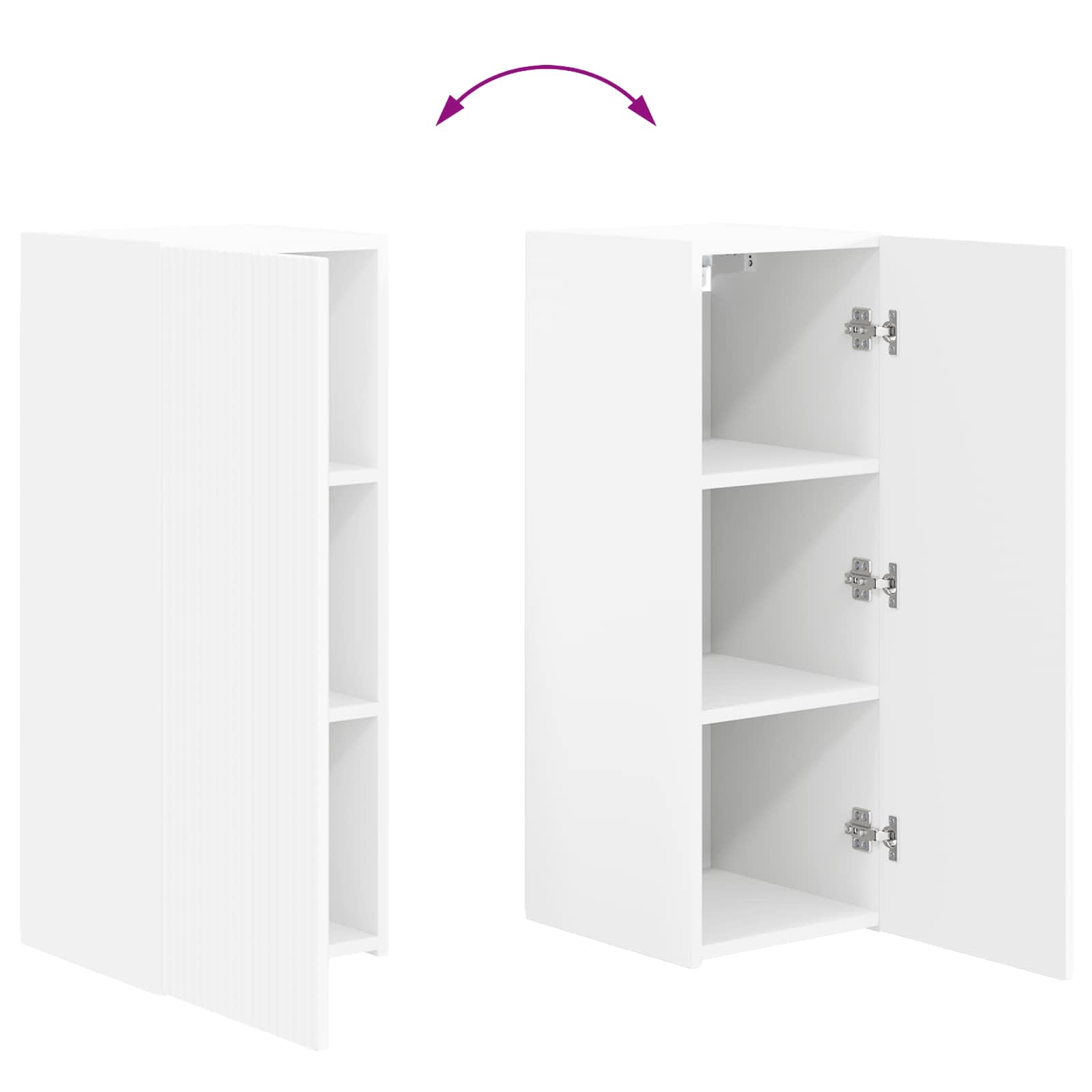 Σετ τοίχου για τηλεόραση 4 pcs Λευκό Επεξεργασμένο ξύλο