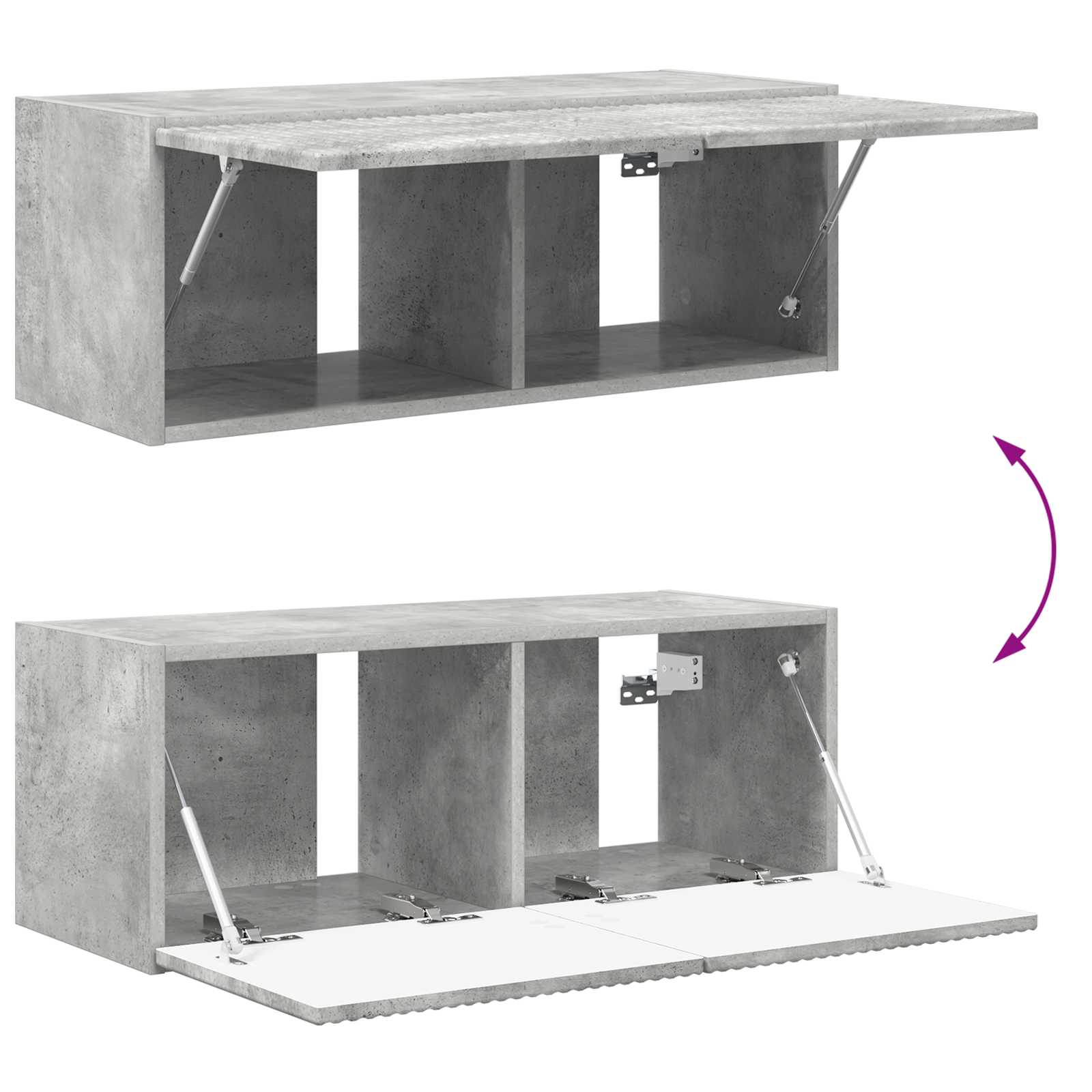 Σετ τοίχου για τηλεόραση Επιτοίχιο 4 pcs Σκυρόδεμα Γκρι