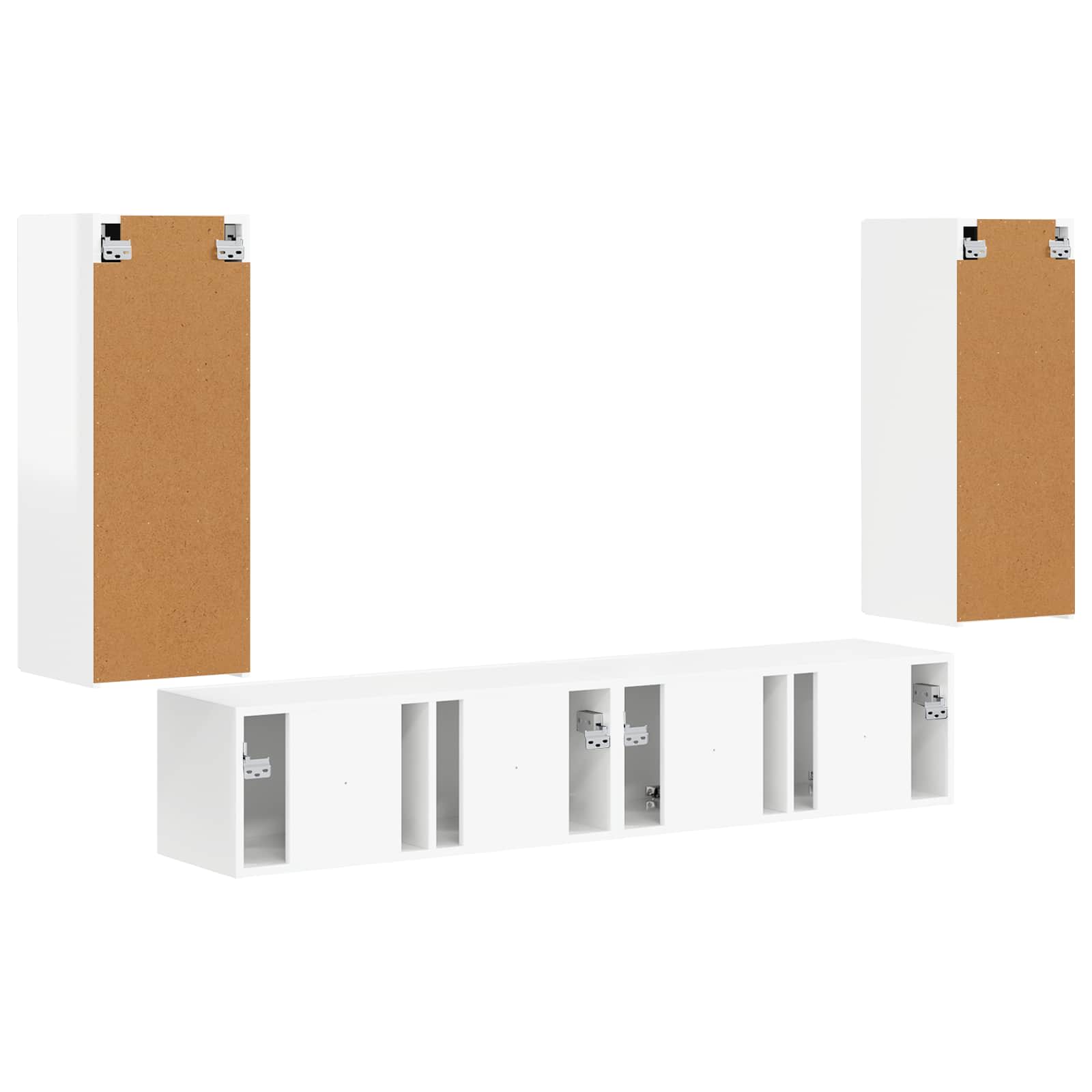 Σετ τοίχου για τηλεόραση Επιτοίχιο 4 pcs Υψηλής γυαλάδας λευκό