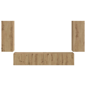 Σετ τοίχου για τηλεόραση 4 τμχ. Artisan Oak Επεξεργασμένο Ξύλο