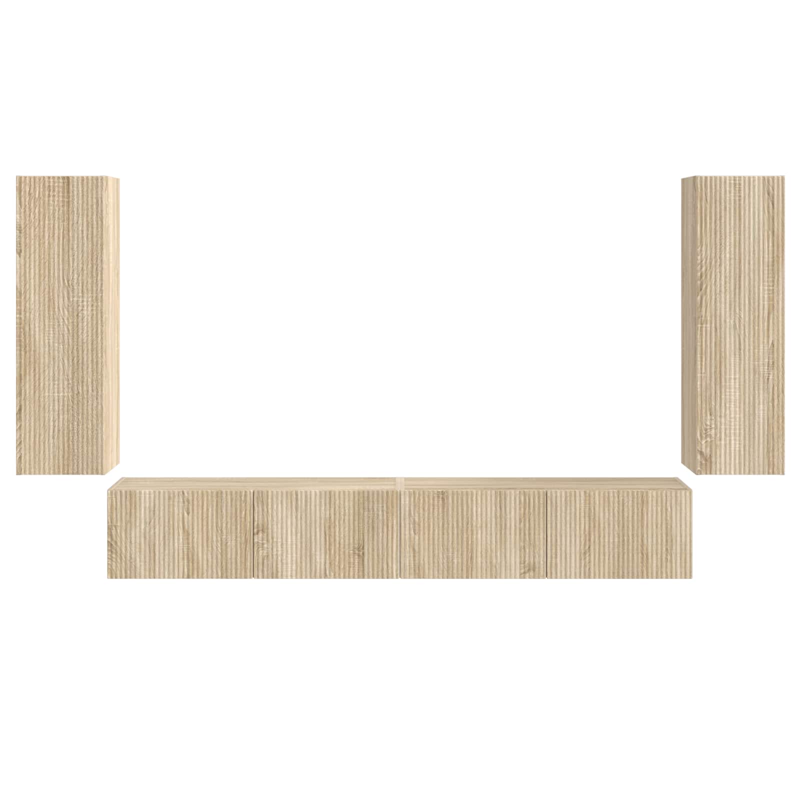 Σετ τοίχου για τηλεόραση 4 pcs Δρύς Sonoma Επεξεργασμένο ξύλο