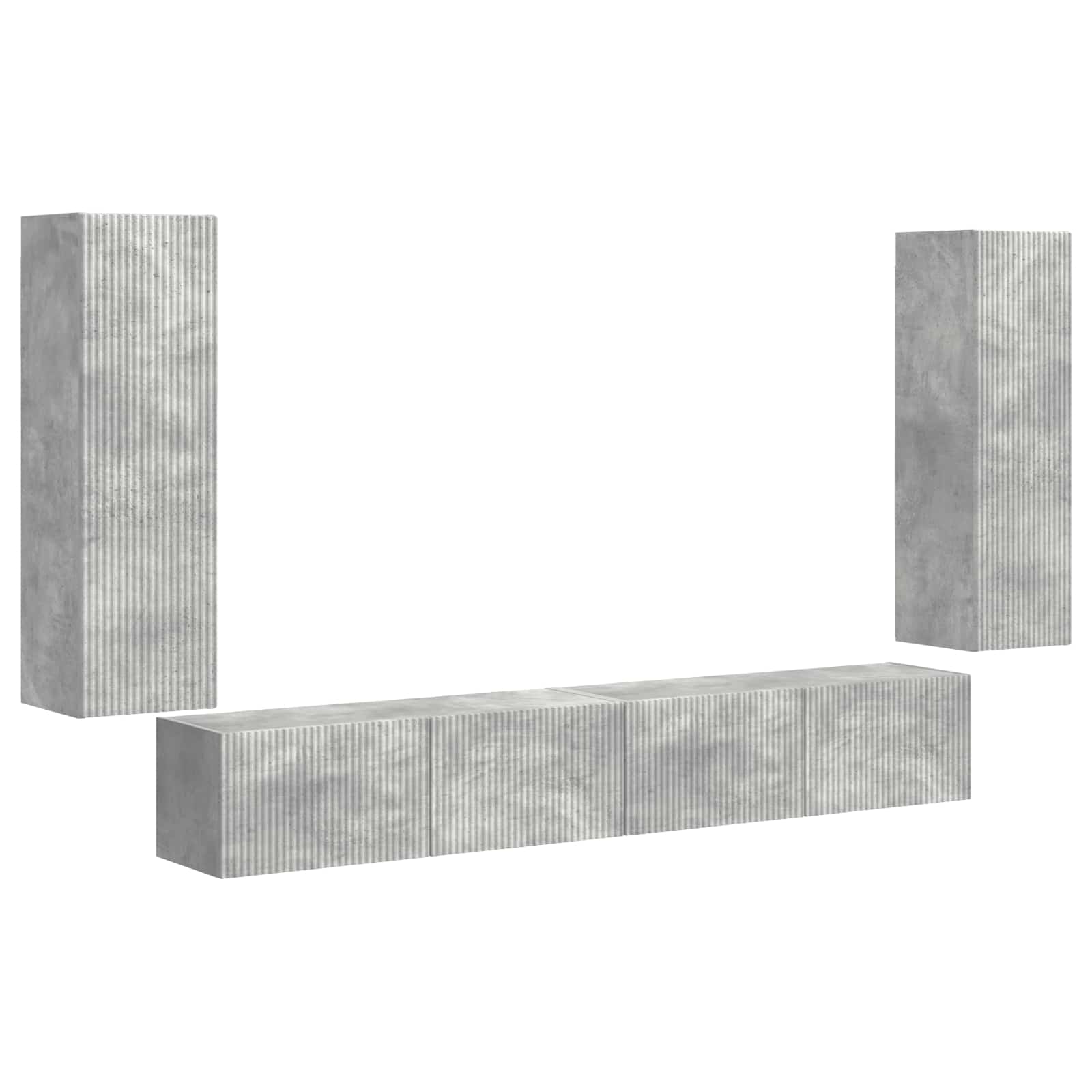 Σετ τοίχου για τηλεόραση Επιτοίχιο 4 pcs Σκυρόδεμα Γκρι