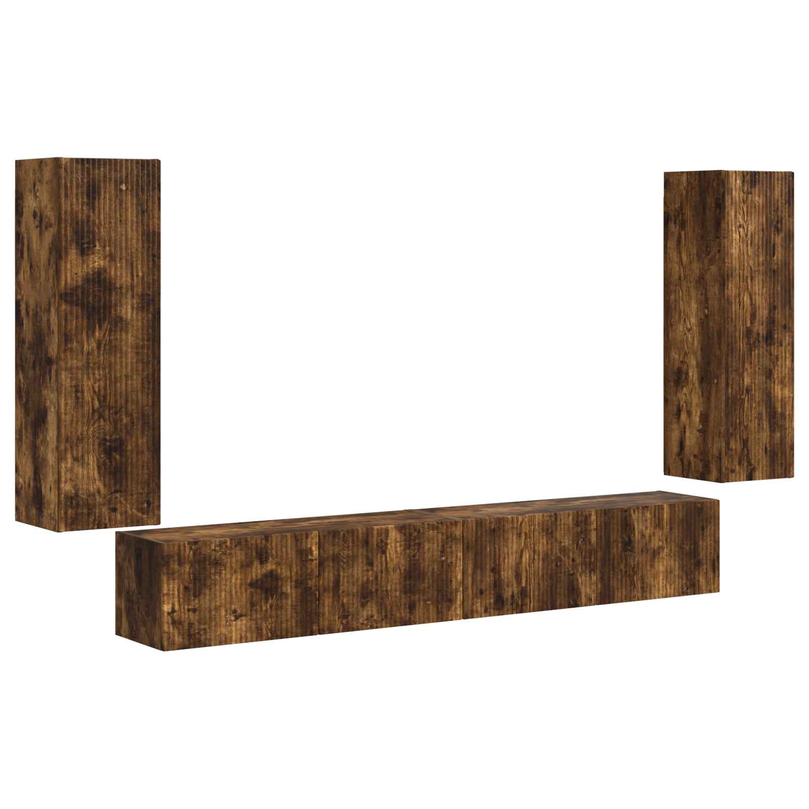 Σετ τοίχου για τηλεόραση 4 pcs Καπνιστό Δρύς Επεξεργασμένο ξύλο