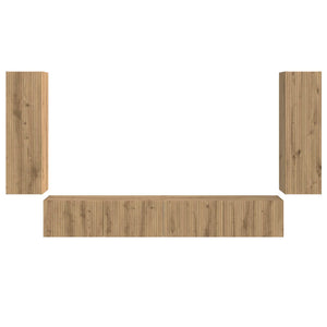 Σετ τοίχου για τηλεόραση 4 τμχ. Artisan Oak Επεξεργασμένο Ξύλο - Pakobazaar