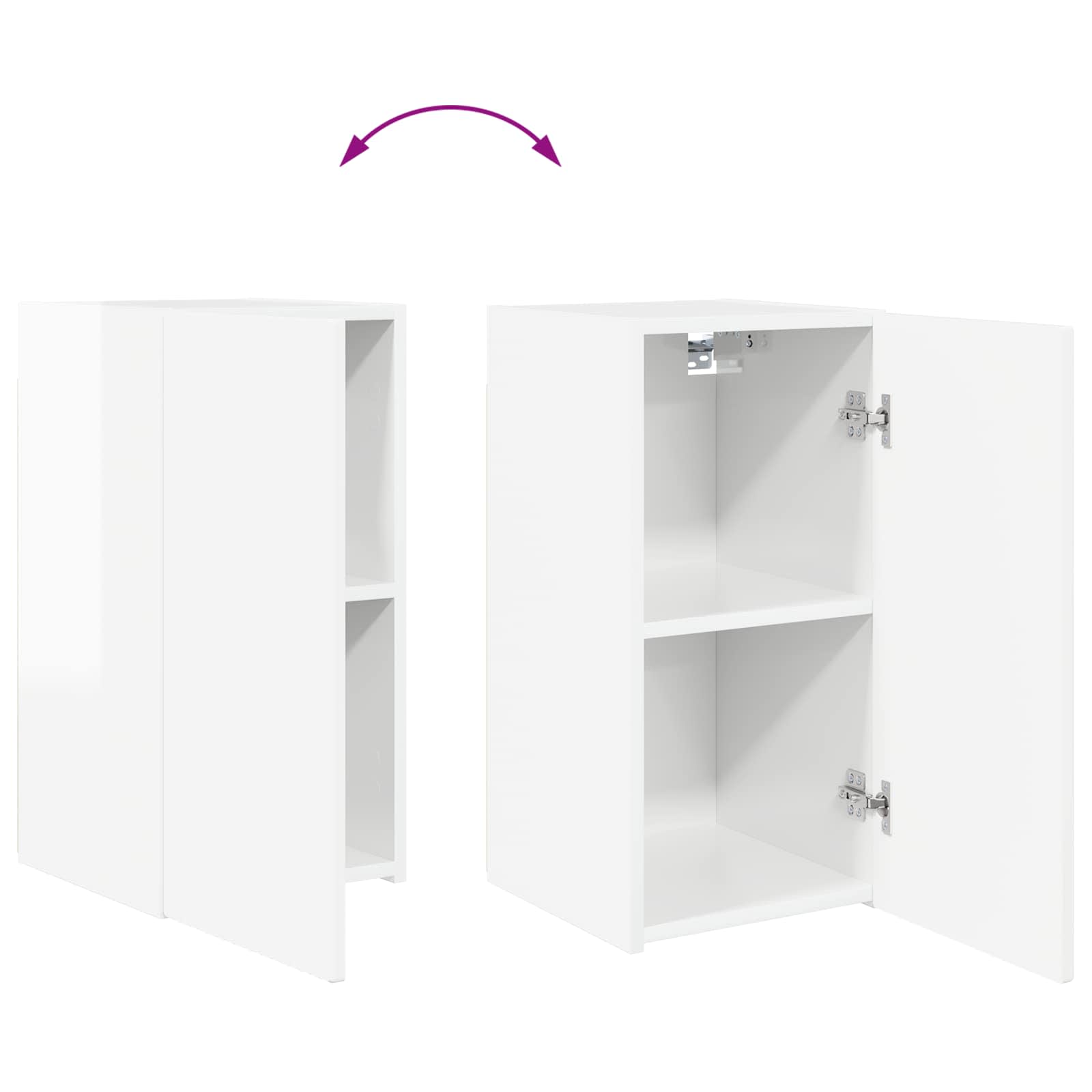 Σετ τοίχου για τηλεόραση Επιτοίχιο 4 pcs Υψηλής γυαλάδας λευκό