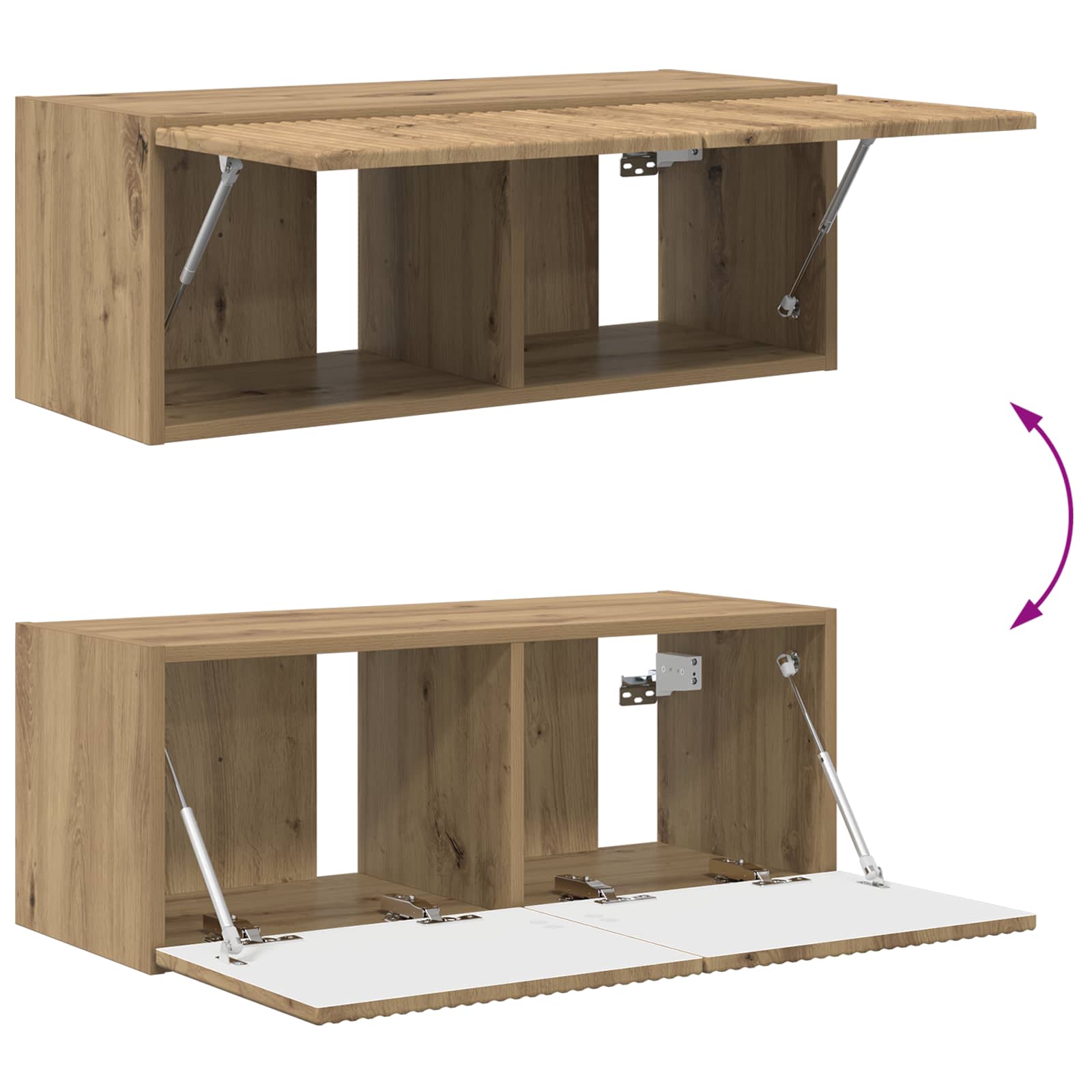 Σετ τοίχου για τηλεόραση 4 pcs Artisan Oak Επεξεργασμένο ξύλο