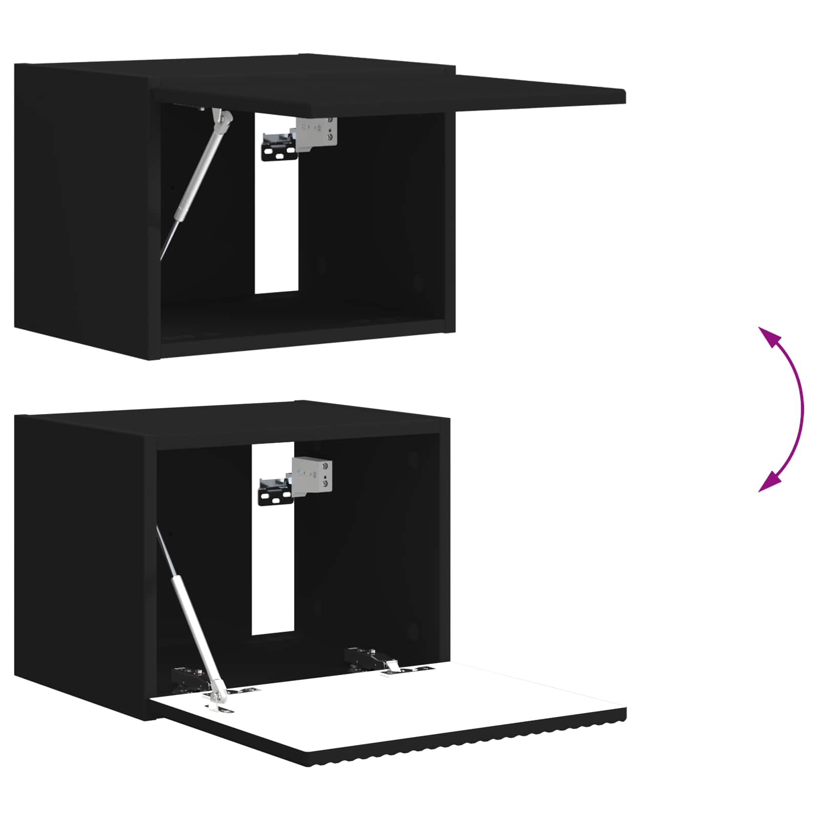 Σετ τοίχου για τηλεόραση Επιτοίχιο 6 pcs Μαύρο